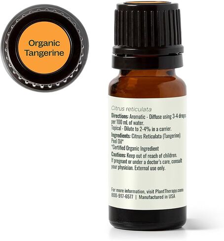 Plant Therapy Organic Tangerine Essential Oil 10 mL (1/3 oz) 100% Pure, Undiluted, USDA Certified Organic, Aromatherapy, Mood Boosting, Immune Support in Saudi Arabia