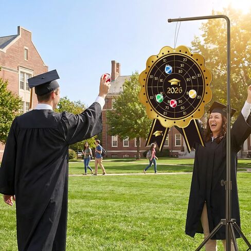 Yquqwn Graduation Party Dart Board Game with Sticky Balls, Graduation Theme Dart for Graduation Decorations, 2026 Graduation Party Games Indoor Outdoor in Saudi Arabia