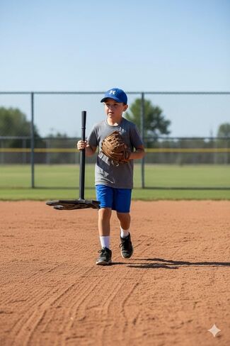 تي شيرت Power Batting - جذع قابل للتعديل بالكامل للاعبي البيسبول والكرة اللينة، أسود in Kuwait