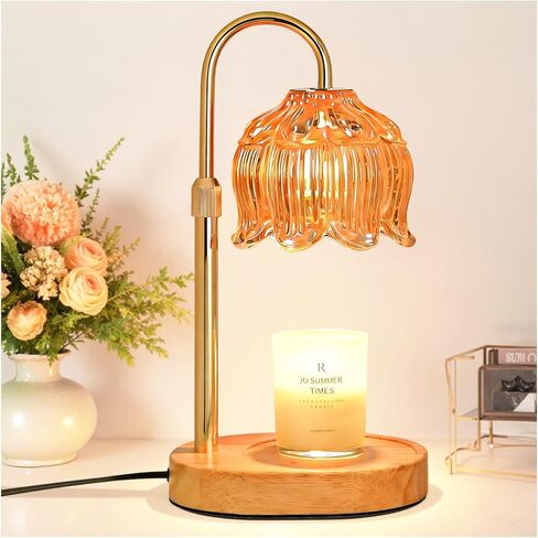 Flower Candle Warmer lamp with Timer Dimmer,Adjustable Height Candle Warmer,Fits All Jar Scented Candles,Christmas Gifts for Mom Women,Candle Lamp for Bedroom Home Decor,Flower Amber in Saudi Arabia