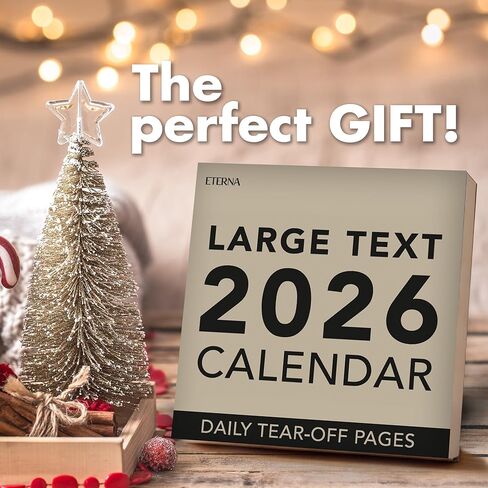 2026 Large Text Daily Calendar | Today Is Box Calendar with Big Dates For Easy Reading, Great for Home or Office, Calendar Gift For Her or Him. Hanging Wall Calendar for Work in Saudi Arabia