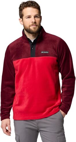 Columbia Mens Steens Mountain Half Snap Fleece Jacket, Charcoal Heather/Shark, Large in Kuwait