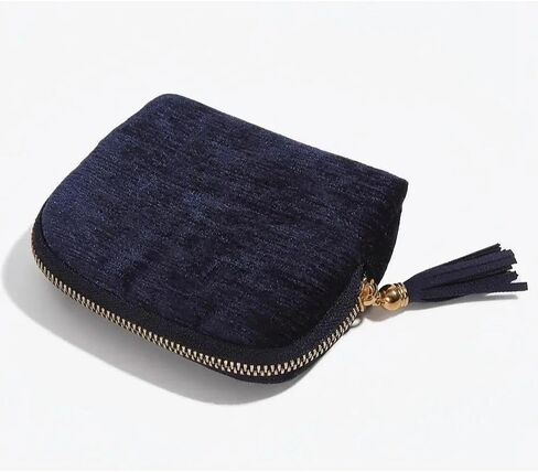 Small Travel Jewelry Case, Jewelry Pouch Bags With Tassel Zippers, Organizer For Earrings, Necklaces And Rings. Velvet Anti-Scratch Portable Storage Case For Men & Women - Peacock Blue in Saudi Arabia