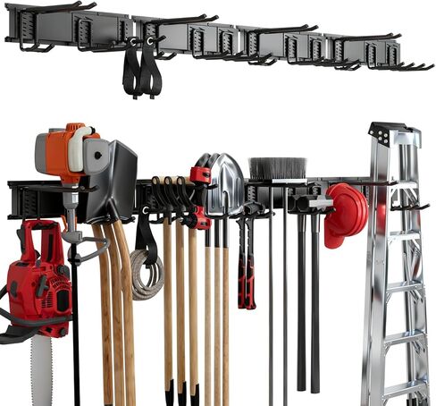 منظم أدوات المرآب المثبت على الحائط مقاس 99 بوصة - 6 لوحات و18 خطافًا قابلاً للتعديل، سعة تحميل 1380 رطلًا، وحدة تخزين معيارية لتنظيم الأدوات بكفاءة، سهلة التركيب في المرآب والحديقة، 28 حزمة in Kuwait