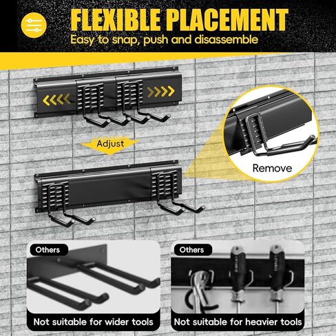SPECILITE Garage Storages Tool Organizers, Wall Mount Garden Sturdy Rack 48 Inches with Adjustable Heavy Duty Metal Hooks for Yard Shed Max 485lbs in Kuwait