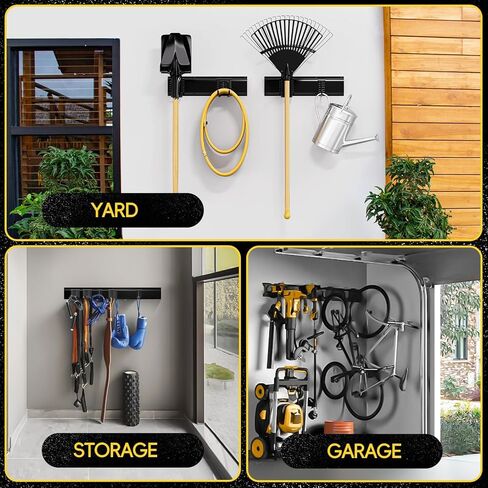 SPECILITE Garage Storages Tool Organizers, Wall Mount Garden Sturdy Rack 48 Inches with Adjustable Heavy Duty Metal Hooks for Yard Shed Max 485lbs in Kuwait