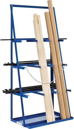 Global Industrial Vertical Bar Rack with Three Bays, 3000 lbs Capacity, Steel Construction, 39" W x 24" D x 84" H, Blue Powder Coat Finish, Assembly Required in Saudi Arabia
