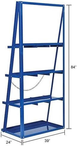Global Industrial Vertical Bar Rack with Three Bays, 3000 lbs Capacity, Steel Construction, 39" W x 24" D x 84" H, Blue Powder Coat Finish, Assembly Required in Saudi Arabia