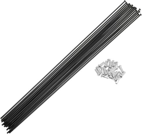Motoforti 20 Set 14G Straight Pull Bicycle Spokes 289mm Straight Pull Bike Wheel Spokes Carbon Steel Black in Saudi Arabia