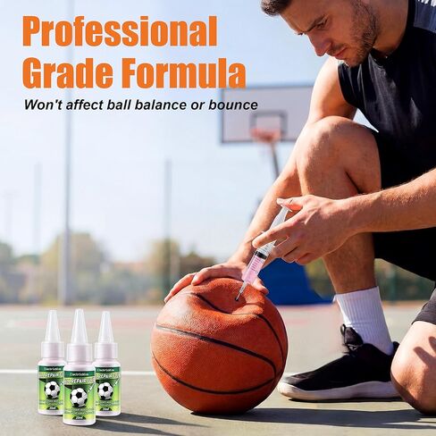 مجموعة من 3 قطع من أدوات إصلاح الكرات الرياضية ومانع التسرب لكرة السلة وكرة القدم والكرة الطائرة وكرة القدم، حقنة دقيقة مع إبر نفخ تمنع هروب الهواء والثقوب على الفور تركيبة من الدرجة الاحترافية in Kuwait