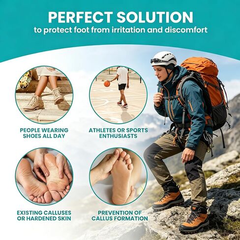 Promifun Blister Prevention Tape Moleskin Pads for Feet Mole Skin Patch Blister Bandages for Feet Heel Shoes Padding-Traveling Essential-24 Pieces of 4 Shapes,Brown in Saudi Arabia