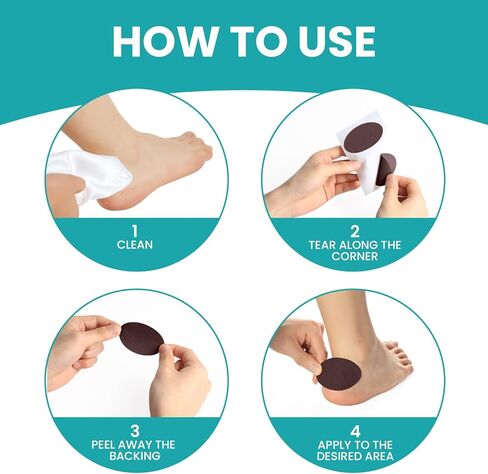 Promifun Blister Prevention Tape Moleskin Pads for Feet Mole Skin Patch Blister Bandages for Feet Heel Shoes Padding-Traveling Essential-24 Pieces of 4 Shapes,Brown in Saudi Arabia