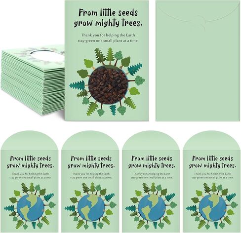 MotiMind 200 Pcs Earth Day Party Favors Seed Envelope Kraft Bag with Window Resealable thicken Seed Storage Packets Envelopes Wildflower Seeds Packets for Earth Day (No Seeds) in Saudi Arabia