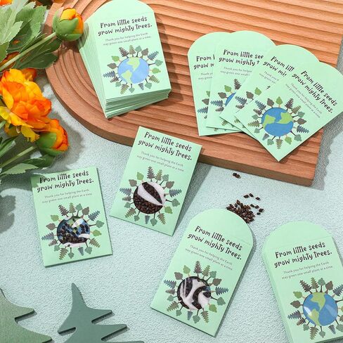 MotiMind 200 Pcs Earth Day Party Favors Seed Envelope Kraft Bag with Window Resealable thicken Seed Storage Packets Envelopes Wildflower Seeds Packets for Earth Day (No Seeds) in Saudi Arabia