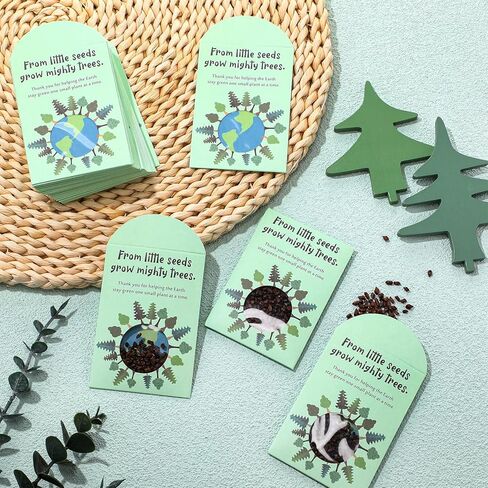 MotiMind 200 Pcs Earth Day Party Favors Seed Envelope Kraft Bag with Window Resealable thicken Seed Storage Packets Envelopes Wildflower Seeds Packets for Earth Day (No Seeds) in Saudi Arabia