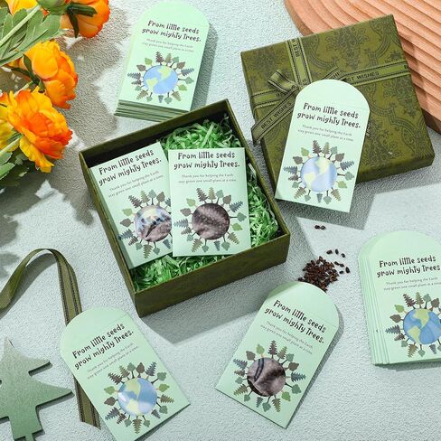 MotiMind 200 Pcs Earth Day Party Favors Seed Envelope Kraft Bag with Window Resealable thicken Seed Storage Packets Envelopes Wildflower Seeds Packets for Earth Day (No Seeds) in Saudi Arabia