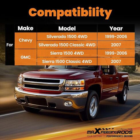 maXpeedingrods 1-3" Front & 3" Rear Lift Leveling Kit w/Shocks for Chevy Silverado/GMC Sierra 1500 4WD 1999-2007 in Saudi Arabia