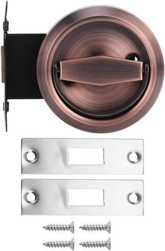 TOPINCN 304 Stainless Steel Door Lock with Handle, Red Bronze, 3 x 2.1 x 1.5 inches, for Wooden Doors and Steel Wooden Doors, Bathroom and Access Door Compatible (with Lock) in Saudi Arabia