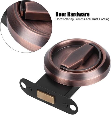 TOPINCN 304 Stainless Steel Door Lock with Handle, Red Bronze, 3 x 2.1 x 1.5 inches, for Wooden Doors and Steel Wooden Doors, Bathroom and Access Door Compatible (with Lock) in Saudi Arabia