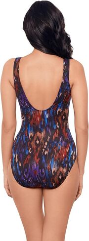 Miraclesuit Women's Swimwear Revele Tummy Control Underwire Bra One Piece Swimsuit, Black/Multi, 16 in Saudi Arabia