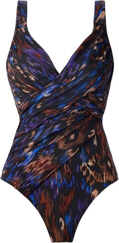 Miraclesuit Women's Swimwear Revele Tummy Control Underwire Bra One Piece Swimsuit, Black/Multi, 16 in Saudi Arabia