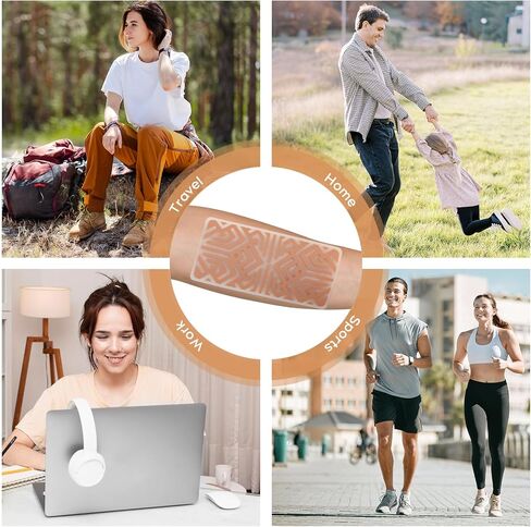 رقع ألم قابلة لإعادة الاستخدام لتخفيف آلام العضلات - تتضمن 3 مواد لاصقة ورقعة واحدة وحقيبة حمل واحدة - تخفيف آلام الظهر والقدم والركبة والرقبة والمزيد - رقع تخفيف الألم 3.03 بوصة × 6.30 بوصة - بني in Kuwait