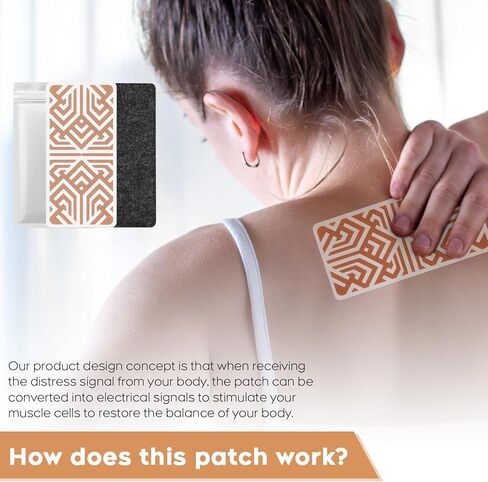 رقع ألم قابلة لإعادة الاستخدام لتخفيف آلام العضلات - تتضمن 3 مواد لاصقة ورقعة واحدة وحقيبة حمل واحدة - تخفيف آلام الظهر والقدم والركبة والرقبة والمزيد - رقع تخفيف الألم 3.03 بوصة × 6.30 بوصة - بني in Kuwait
