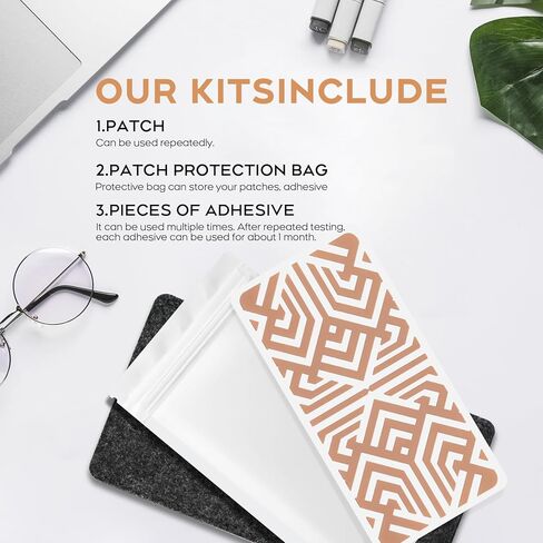 رقع ألم قابلة لإعادة الاستخدام لتخفيف آلام العضلات - تتضمن 3 مواد لاصقة ورقعة واحدة وحقيبة حمل واحدة - تخفيف آلام الظهر والقدم والركبة والرقبة والمزيد - رقع تخفيف الألم 3.03 بوصة × 6.30 بوصة - بني in Kuwait