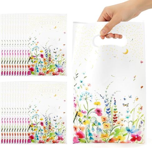 أكياس هدايا عيد الميلاد مع مقابض، 50 قطعة صغيرة من أكياس هدايا عيد الميلاد البلاستيكية السائبة للأطفال، رجل الثلج سانتا كلوز كاندي كوكي الوجبات الخفيفة حقيبة هدايا للحفلات لعيد الميلاد ومستلزمات تزيين الحفلات in Kuwait