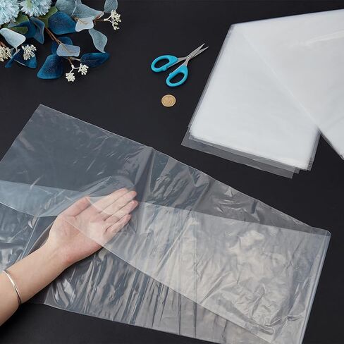 WADORN 7.8x47.2 Inch Extra Long Plastic Sleeves, 40 Packs 2 Mil Poster Poly Bags Flat Open Poster Bags Sleeves Clear Flat Open Waterproof Storage Poster Tube for Long Narrow Items Storage in Saudi Arabia