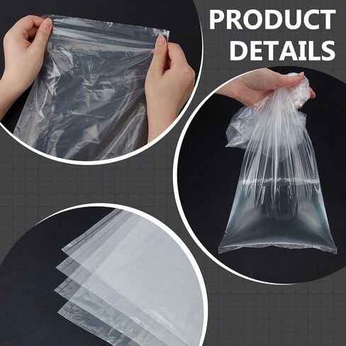 WADORN 7.8x47.2 Inch Extra Long Plastic Sleeves, 40 Packs 2 Mil Poster Poly Bags Flat Open Poster Bags Sleeves Clear Flat Open Waterproof Storage Poster Tube for Long Narrow Items Storage in Saudi Arabia