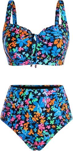 Hanna Nikole Modest Swimsuits for Women 2026, High Waisted Bikini Sets Tummy Control, Tie Cut-Out Bathing Suits in Saudi Arabia