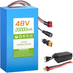 بطارية ليثيوم 48 فولت 10 أمبير/20 أمبير في الساعة مع BMS، متوافقة مع محركات 100 وات - 800 وات، للدراجات الكهربائية، والدراجات البخارية، والمركبات الرباعية، والدراجات الترابية الكهربائية in Kuwait