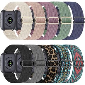 10 Pack Watch Bands Compatible with Amazfit Bip 6/Bip 5/Active Max/Bip Max/Balance 2/Balance,22mm Soft Stretchy Nylon Replacement Sports Strap for Amazfit GTR 4/3/3 Pro/Cheetah Women Men in Saudi Arabia