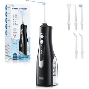 Water Dental Flosser 300ML Portable - 4 Modes Cordless Oral Irrigator - Rechargeable IPX7 Waterproof - Water Dental Piks for Cleaning for Home Travel in Saudi Arabia