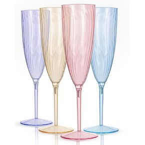 WDF 36PCS Clear Champagne Flutes Plastic - 6 OZ Clear Disposable Champagne Flutes Party Supplies for Wedding/Birthday/Parties/Graduation in Kuwait