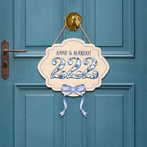Groovy Vintage Dorm Welcome Sign – Chinoiserie Coquette Bow Personalized College Door Plaque – Custom Roommate Gift (D157) in Saudi Arabia