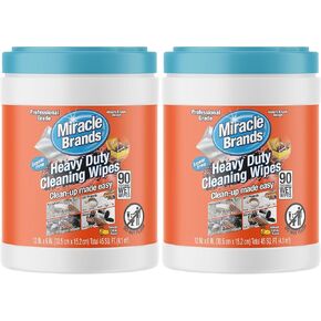 MiracleWipes للتنظيف الثقيل (90 قطعة) - منظف لجميع الأغراض، المطابخ، الحمامات، أسطح العمل، الأيدي، في الداخل، في الهواء الطلق - يزيل الشحوم والأوساخ وأقلام التلوين والأوساخ والمزيد in Kuwait