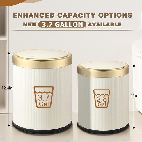 Automatic Bathroom Trash Cans Touchless, 3.7 Gallon Modern Motion Sensor Trash Can with Lid,Diaper Trash Bin,Plastic Smart Garbage Can Suitable for Toilet, Bedroom, Office, Kitchen -Dark Gray in Saudi Arabia