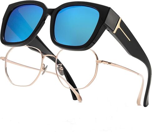 Trendy Polarized Sunglasses Over Glasses for Men Women,Retro Sun Glasses Stylish Frame #7511 in Saudi Arabia