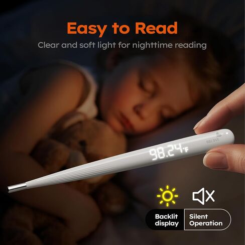 Digital Thermometer for Adults and Kids, Fast Reading Digital Thermometer with LED Display, Medical Grade Rechargeable Oral Thermometer for Adults with Portable Charging Case and Fever Alarm in Kuwait