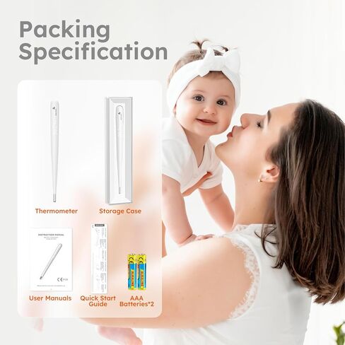 Digital Thermometer for Adults and Kids, Fast Reading Digital Thermometer with LED Display, Medical Grade Rechargeable Oral Thermometer for Adults with Portable Charging Case and Fever Alarm in Kuwait
