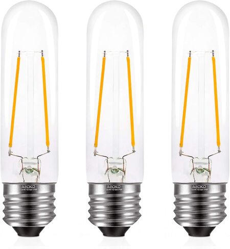 ASOKO Edison Bulb، T10 ضوء النهار 4000K LED أنبوبي 4 وات أنبوبي قابل للتعتيم لمبات عتيقة 40 وات مكافئة، قاعدة E26 (3 عبوات) in Saudi Arabia