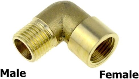 Brass Tee Elbow Pipe Fitting - 2Way & 3Way Connector for Water, Oil - 1/8" to 3/4" Male & Female Thread Adapter(PV-MF 3/8") in Saudi Arabia