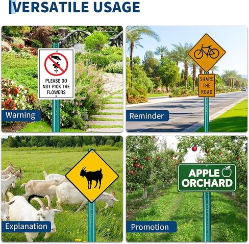 1 Pack u-Channel Sign Post, Medium Weight | 6'' Tall Baked Enamel Steel Post for Gardens, Farms, Parking Lots & Traffic Control, Rust-Resistant, Heavy Duty, Easy to Install in Saudi Arabia