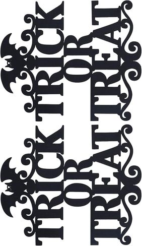 2 Set Non Woven Fabric Halloween Hanging Sign Trick Or Treat Hanger for Front Door Party in Saudi Arabia