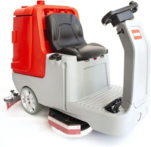 ماكينة تنظيف الأرضيات للركوب SM860، فرشتان مزدوجتان مقاس 17 بوصة، إنتاجية تبلغ 80,000 قدم مربع في الساعة، ومحلول سعة 34.3 جالونًا وخزانات استرداد سعة 37 جالونًا، ومنظف أرضيات تجاري يعمل بالبطارية in Kuwait