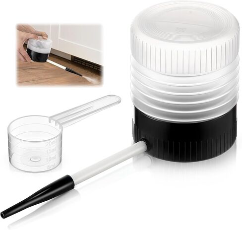 عبوة واحدة من منفضة مسحوق الأرض الدياتومي، أداة توزيع غبار محمولة قابلة لإعادة الملء مقاس 6 بوصات مع فوهة دقيقة، بخاخ مسحوق خفيف الوزن للتطبيق الدقيق في الشقوق وزوايا الألواح (أسود) in Kuwait