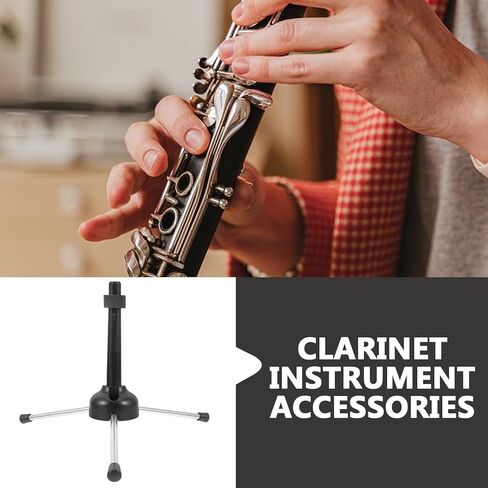 Zerodeko Portable Folding Clarinet Stand Holder Tripod with Black Instrument Support for Beginner Wind Instruments and Oboe Accessories in Saudi Arabia