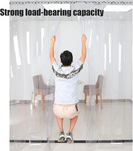 ستارة باب شفافة من شريط PVC للمبردات والمجمدات، ستارة فينيل بلاستيكية صناعية للثلاجات والمستودعات والكراجات (W120xH210cm/47.24x82.68in) in Kuwait